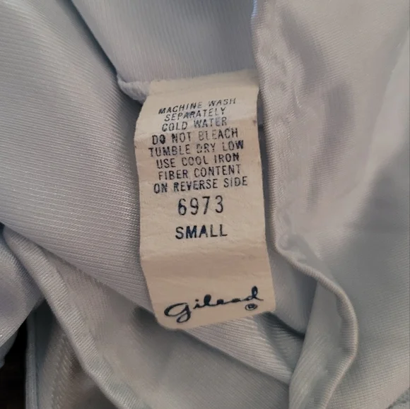 Vintage - 70's Giland Baby‎ Blue Nylon Lace Maxi Chemise Slip Dress - Picture 5 of 6